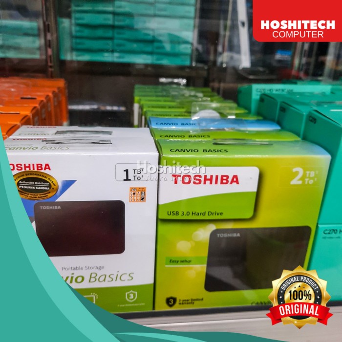TOSHIBA CANVIO BASIC 1TB 2TB USB 3.0 HDD EXTERNAL HARDISK GARANSI 3TH