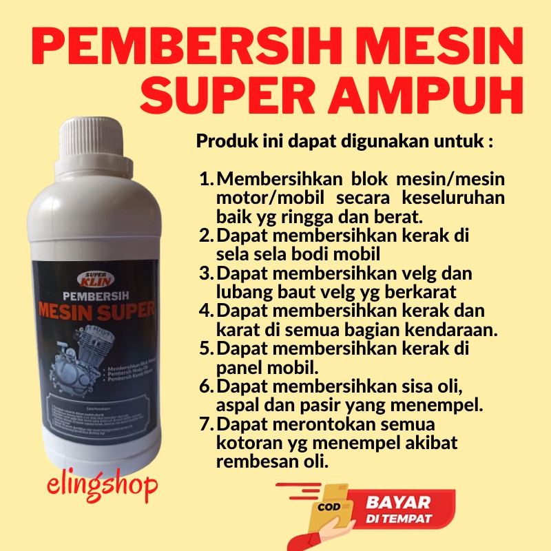 Pembersih Kerak Mesin Motor Mobil Super Ampuh Kerak Oli Karat Seperti Baru Engine Degreaser 500 ml