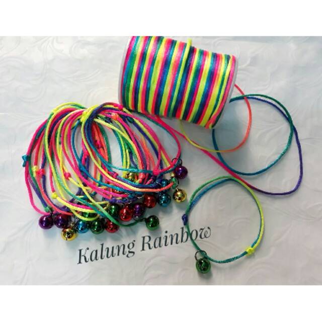 Kalung kucing rainbow 1 lonceng 14mm