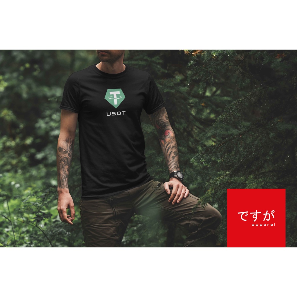Kaos T-shirt Crypto USDT - Kaos Crypto/Kaos Binance/Baju Binance/Kaos USDT