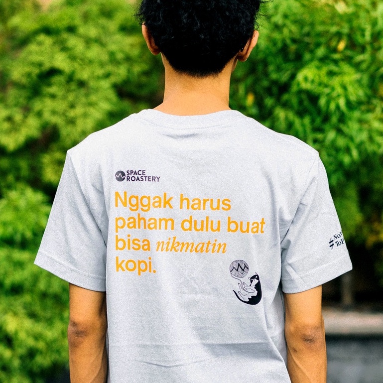 Space Roastery T-shirt Regular Fit No Wrong Way to Brew Coffee - Grey