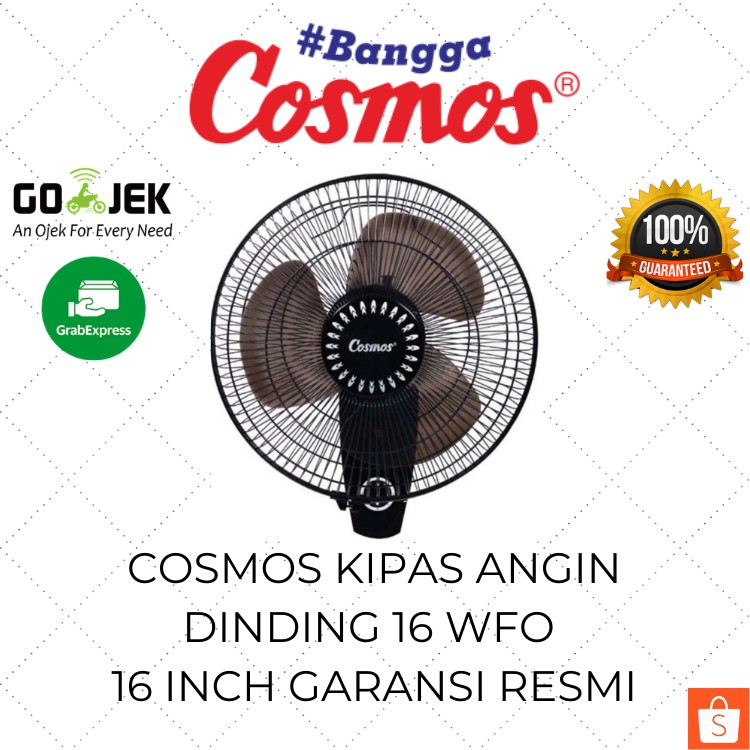 Cosmos Kipas Angin Dinding 16inch 16 WFO / Wall Fan Tempel Tembok Murah Original Garansi Resmi