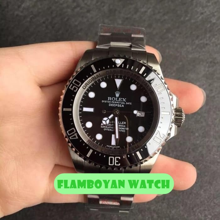 Best Seller Jam Tangan Pria Replika Rolex Sea-Dweller DEEPSEA 116660 Black Ceramic Garansi 1 th