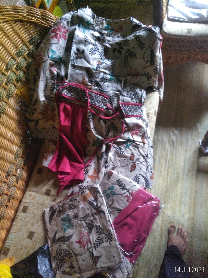 Tey-17 Batik Wanita Asj Sa Hrb026 Kenongo Kemeja Tosca Pendek