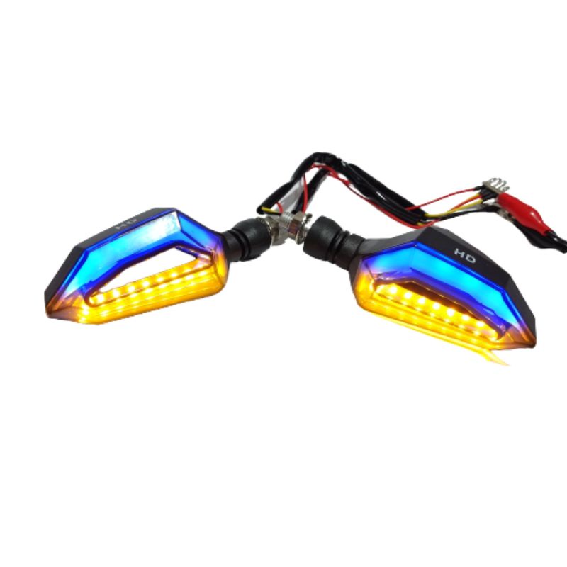 Sepasang Lampu Sen Sein LED 2 Warna Model Kuping Variasi Motor CB150R