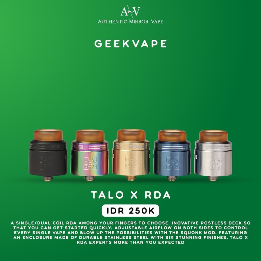 Jual Geekvape Talo X RDA 24MM 100% Authentic by Geek Vape - AT | Shopee ...