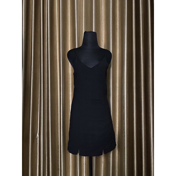 Overall hitam / mini dress polos/ dress party