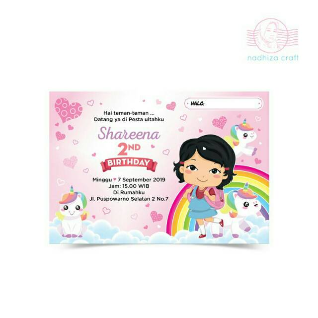 UNICORN UNDANGAN ULANG TAHUN