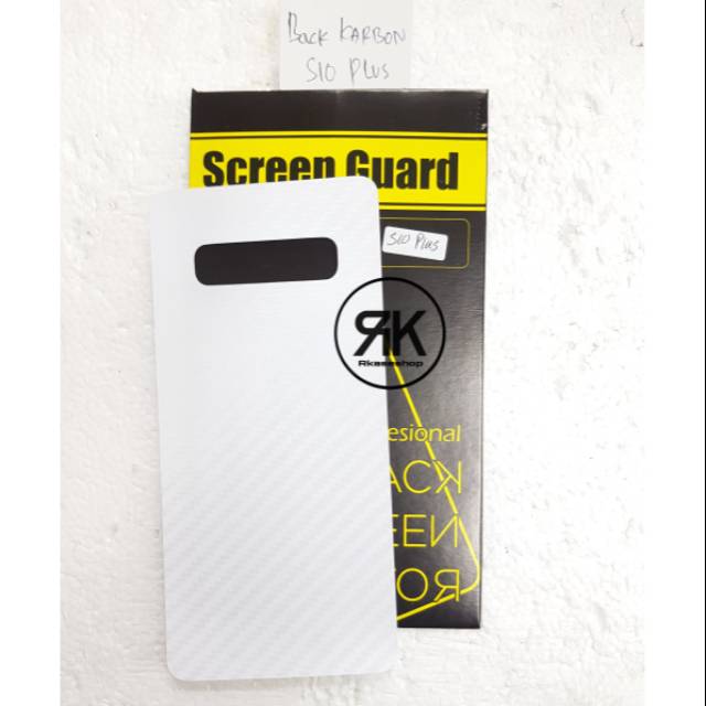 carbon fiber Samsung S10 PLUS back screen guard anti gores BELAKANG