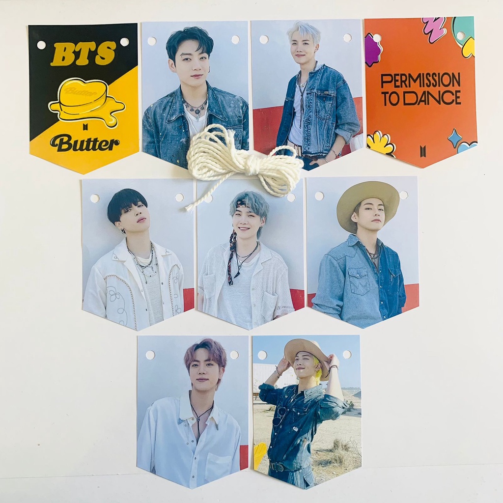 Bunting Flag Mini Bts // Garland BTS // FLAG BTS BUTTER &amp; PERMISSION TO DANCE