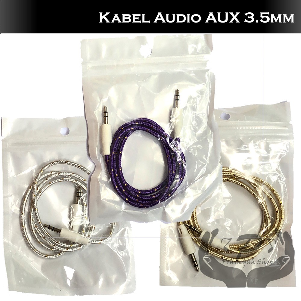 Kabel AUX Audio MP3 Handphone HP Mobil Speaker Musik Jack 3.5 mm