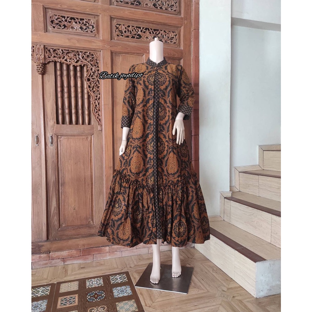 Dress Batik. Gamis Batik. Gamis Batik Modern. Dress Batik Modern. (gamis matari bokor sogan)
