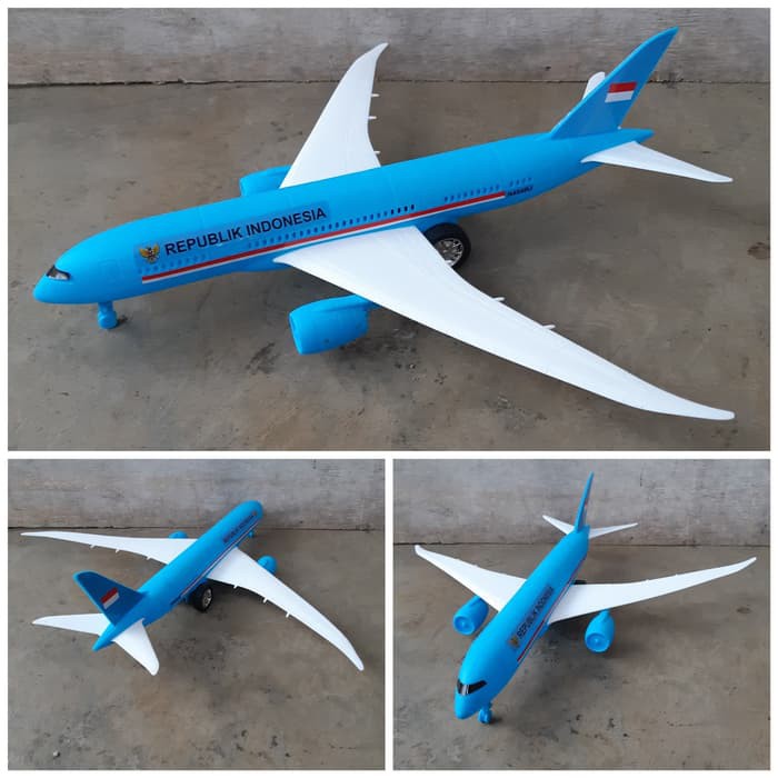 Mainan Pesawat Airbus Kepresidenan RI Rakitan - Miniatur Garuda Anak