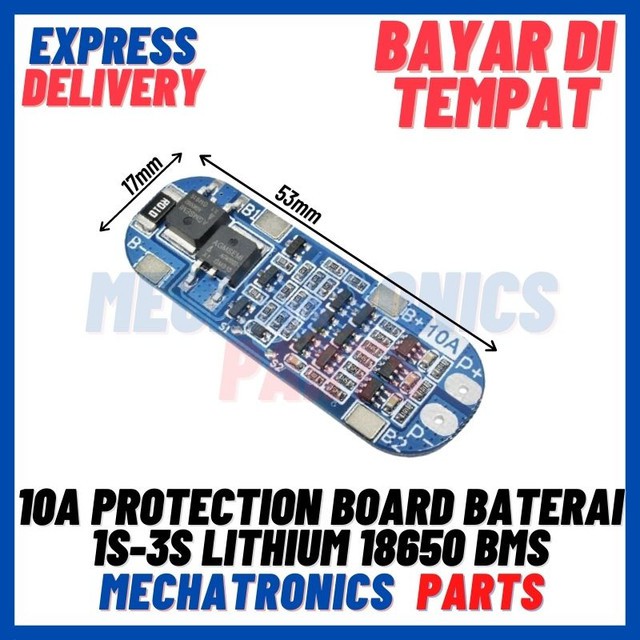 [MDL-9041] 10A PROTECTION BOARD UNTUK BATERAI 1S 2S 3S LITHIUM BATTERY 18650 BMS