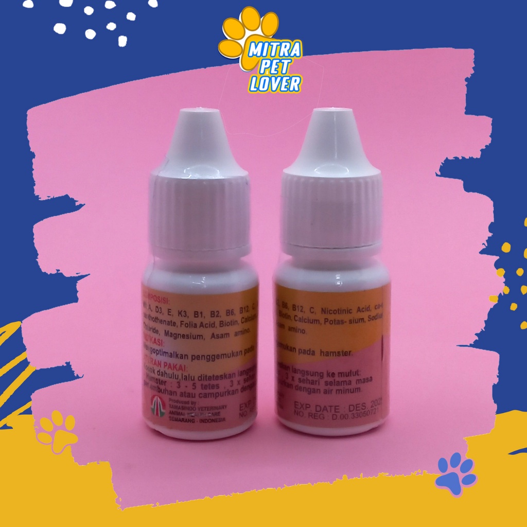 MULTIVITAMIN TETES PENGGEMUK HAMSTER - FATMINO 10 ML - AKTIF SEGAR GEMUK TUMBUH SEHAT HEWAN GENDUT, NAIKAN NAFSU MAKAN METABOLISME IMUN - FAT MINO - MURAH GARANSI KUALITAS ASLI ORIGINAL - PET ANIMAL TAMASINDO OBAT &amp; VITAMIN HEWAN PELIHARAAN MITRAPETLOVER