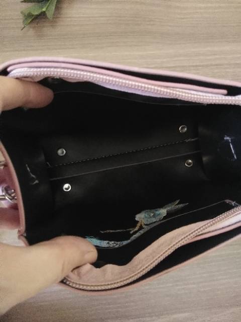 (COD) tas 2 in 1 selempang wanita kecil lucu tas pink import murah