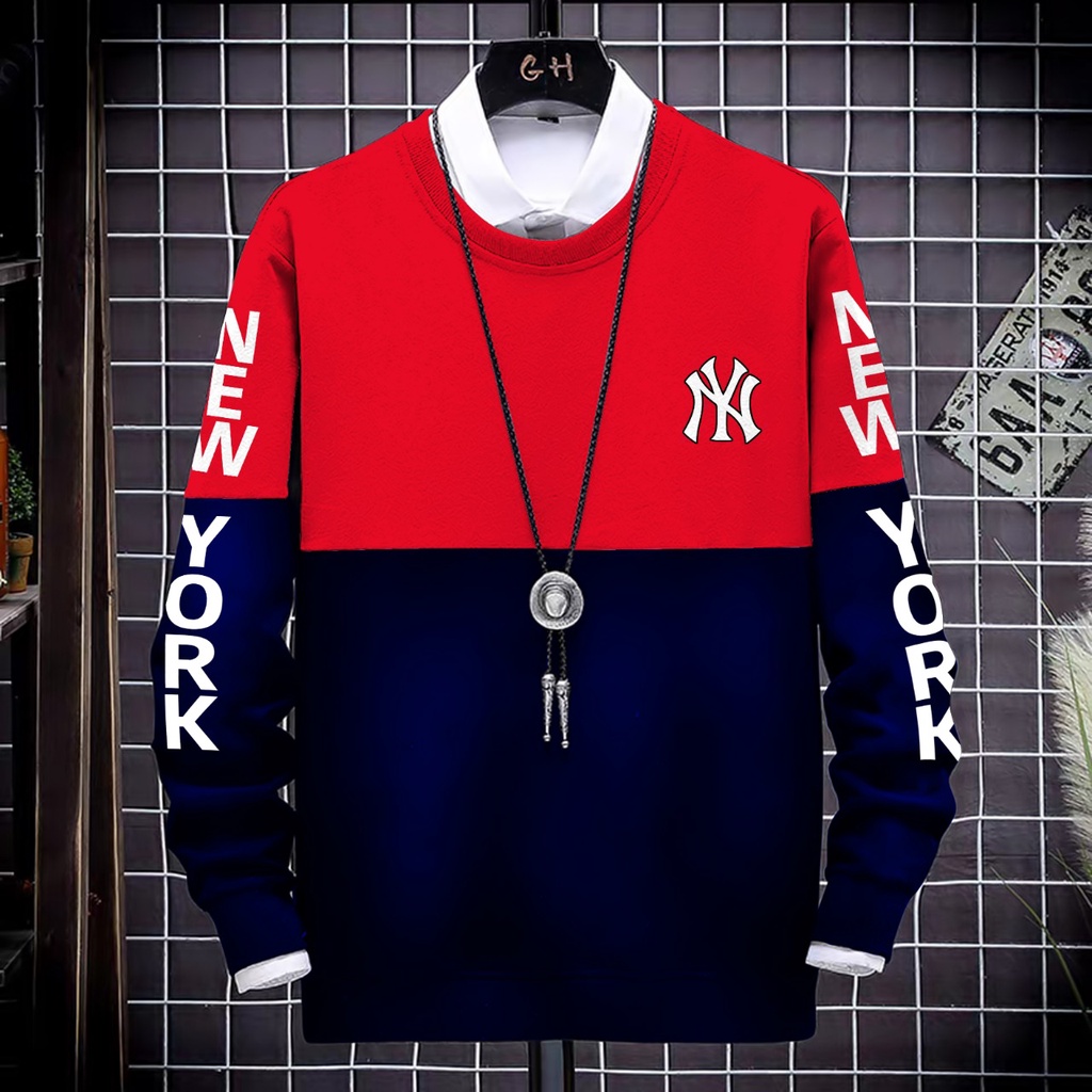 Sweater NY Kombinasi Bordir / Sweater Dewasa / Sweater Kombinasi