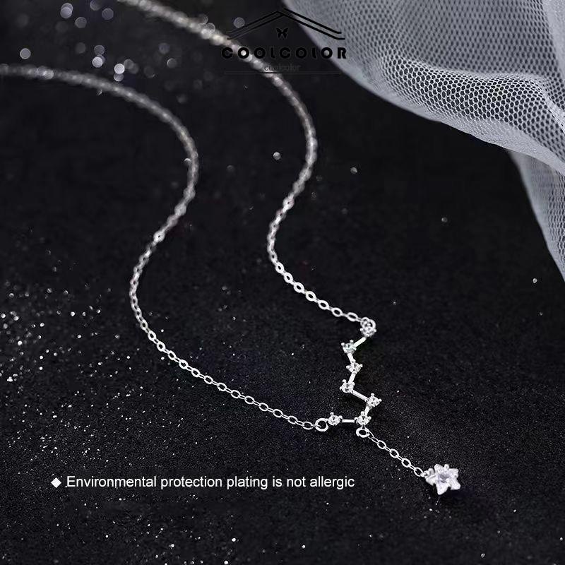 CODBig Dipper Wanita Trendy Temperamen Cahaya Mewah Desain Niche Rumbai Kalung Indah Sederhana- cl