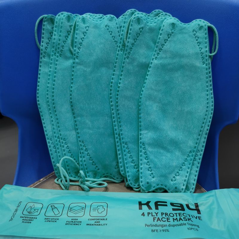 0MASKER KF94 ISI 10 WARNA HIJAU TOSCA DAN WARNA KOREA LAIN NYA (COD)