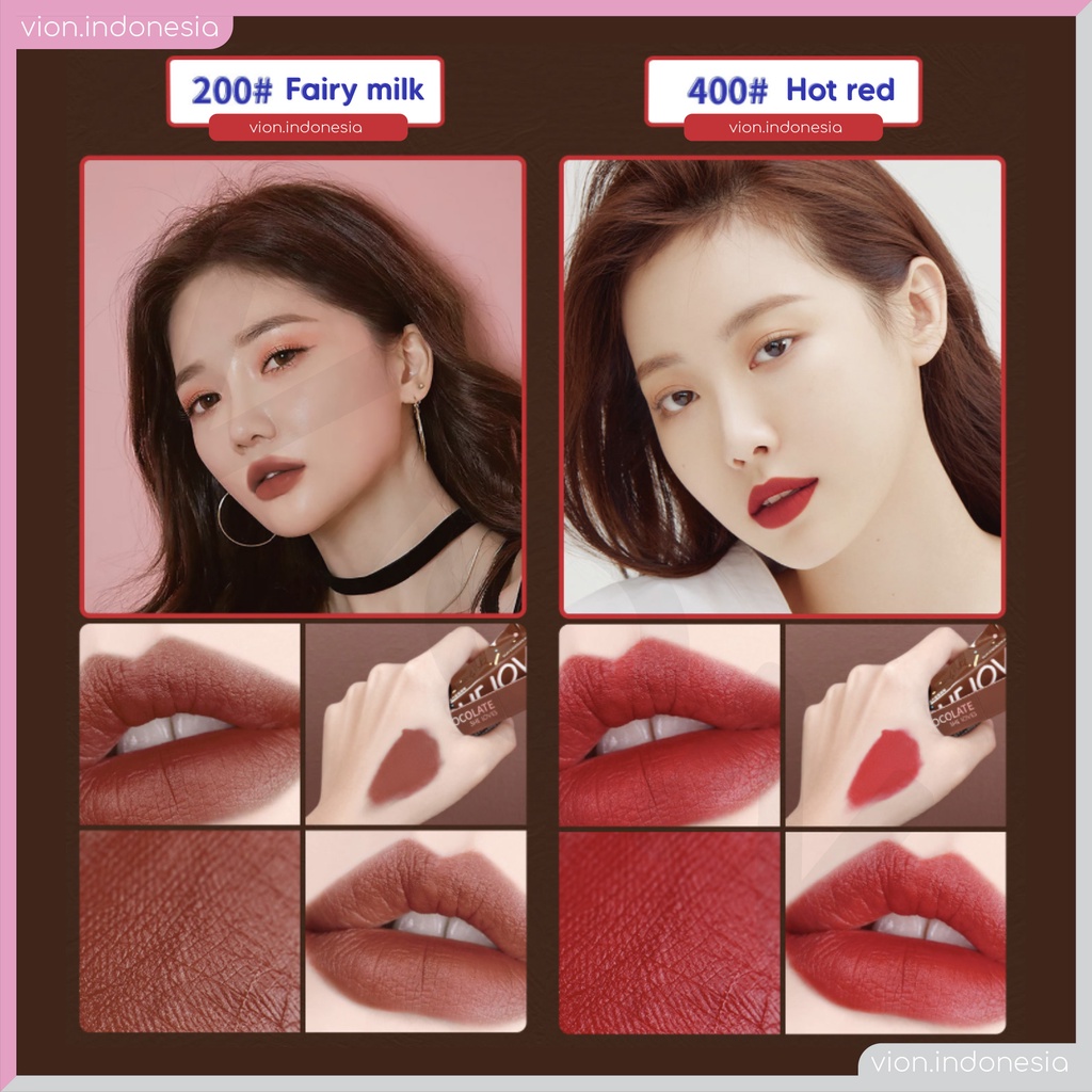 SHE LOVES Chocolate Matte Moisturizing Lip Glaze  Lip Stick Lipstik Coklat 8 Colors Sheloves TB-087 SL001