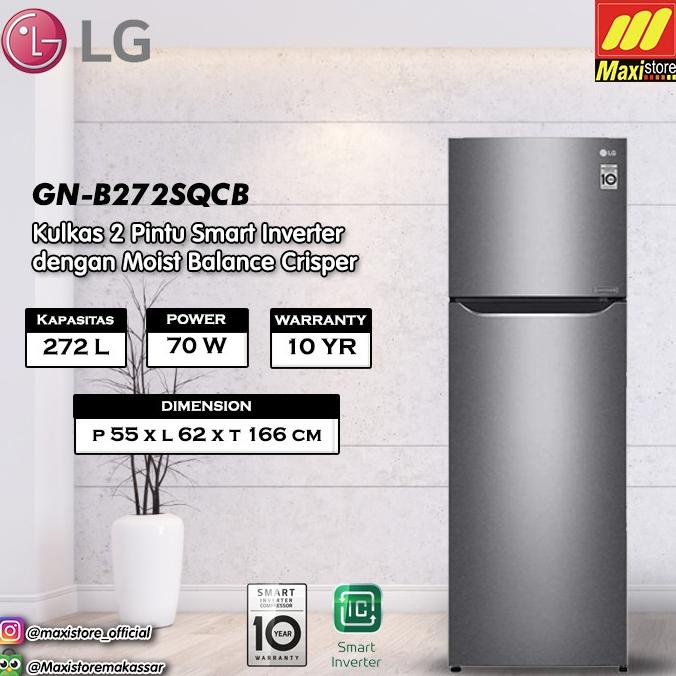 :0:0:0] LG GN-B272SQCB Kulkas 2 Pintu [272 L] Smart Inverter - Garansi Resmi