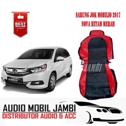 SARUNG JOK MOBILIO 2017 NOVA HITAM MERAH DEPAN KEPALA GUNUNG SEAT COVER SALE