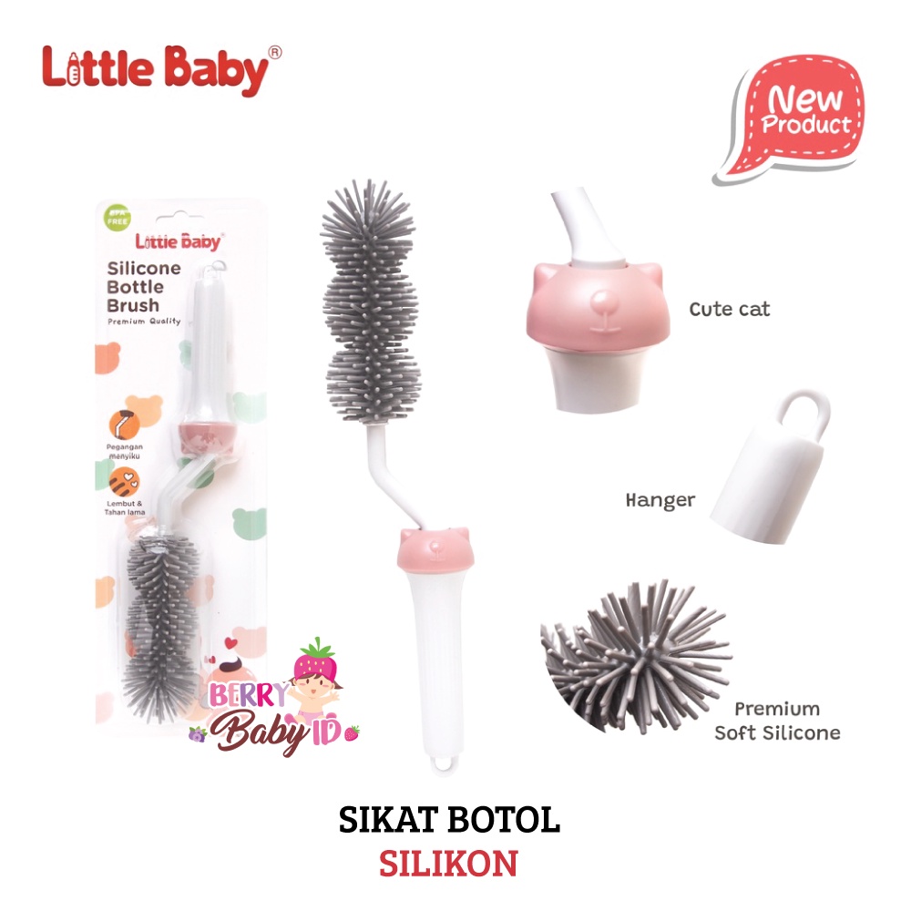 Little Baby Silicone Bottle Brush Sikat Botol Bayi Dari Silikon Lembut Berry Mart