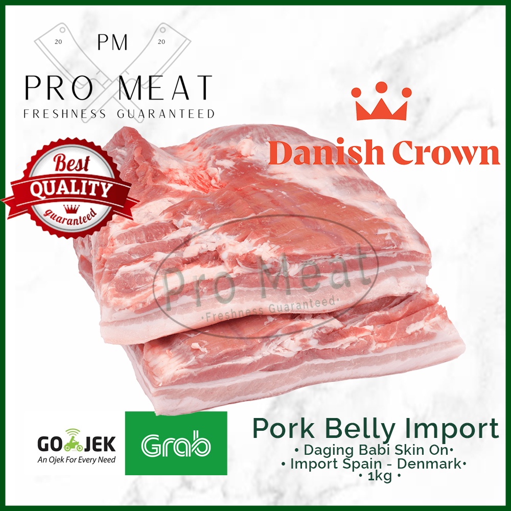 

Daging Babi / Pork Belly Samcan Import Premium Danish Crown 1kg SKIN ON