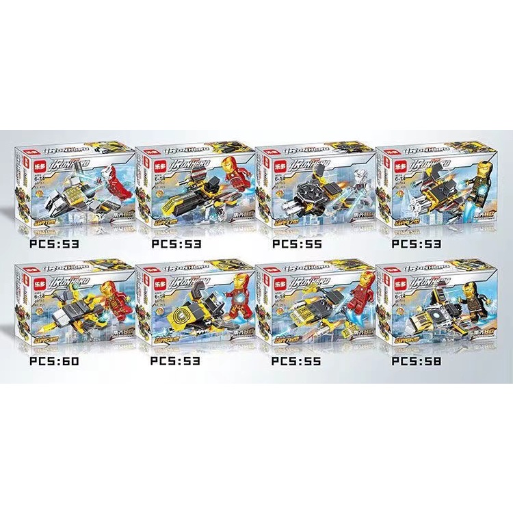 [MS]440pcs Mainan Balok Susun Iron Man Set 8 Tema / Balok susun Iron Man 8 in 1