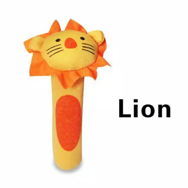 Mainan Bayi Rattle Toy Stick Boneka Tangan Genggam Plush Lucu Teether Gigitan R32