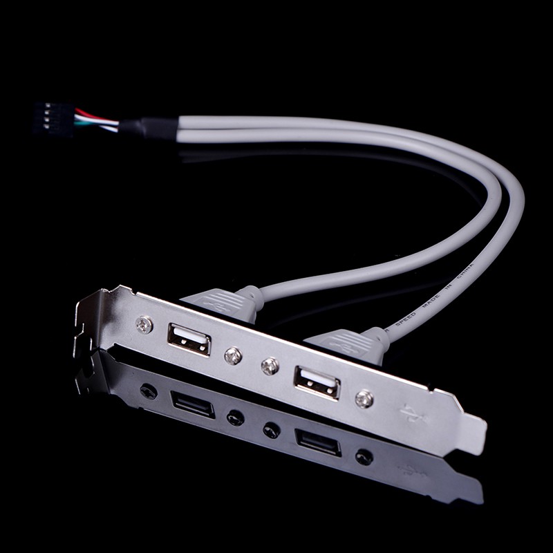 (Ele) 1pc Bracket Adapter Expansion 2 Port Usb 2.0 Warna Putih Untuk Panel Belakang Motherboard