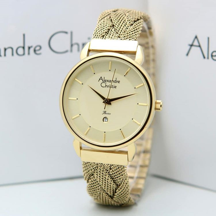 Alexandre Christie AC2857 Original Jam Tangan Wanita Gold