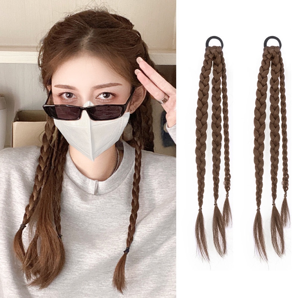 1 Pc Aksesoris Rambut Palsu Model Tali Kepang Untuk Wanita