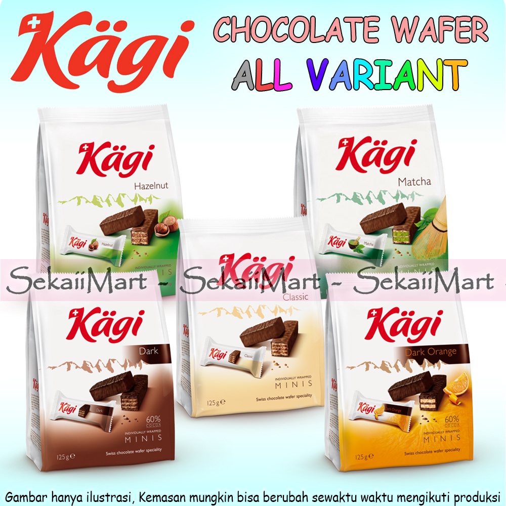 

KAGI Swiss Mini Chocolate Wafer All Variant Bag - KAEGI Wafer Cokelat Semua Rasa Lengkap