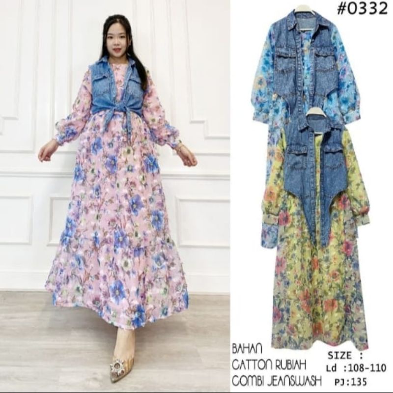 fhasion wanita-gamis tile bunga levis slimfit premium import/termurah/tebaru/