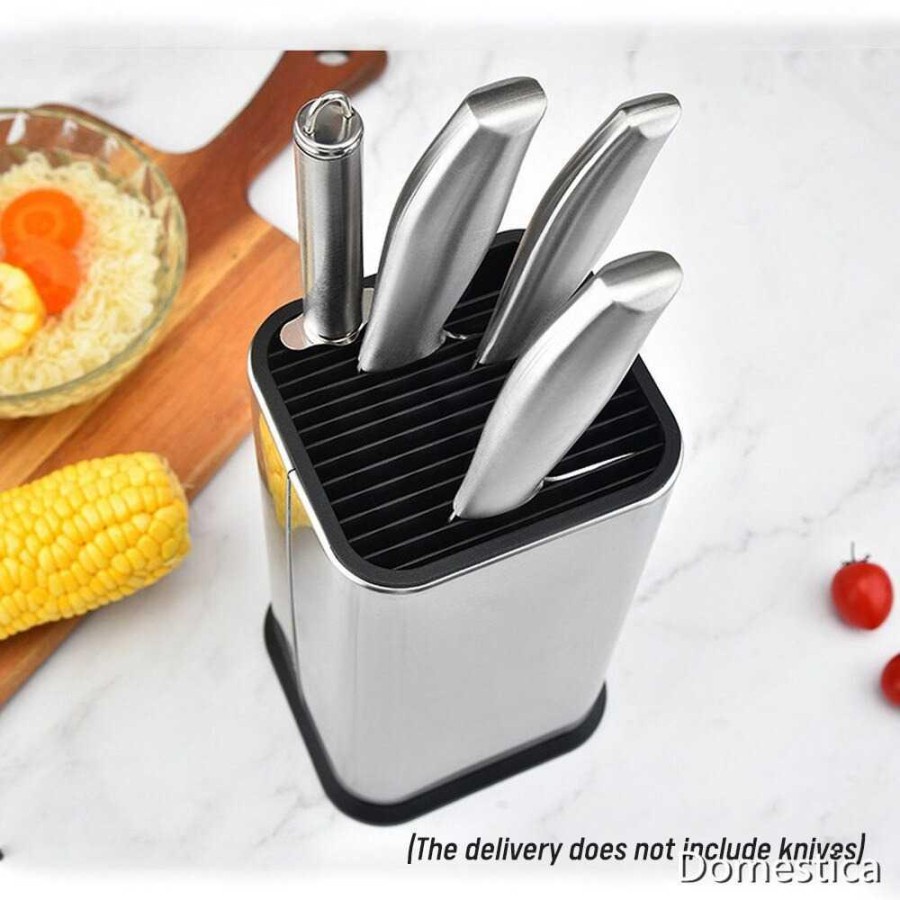 Tempat Pisau Dapur Spatula Stand Holder Stainless Steel - SUS435 - Silver