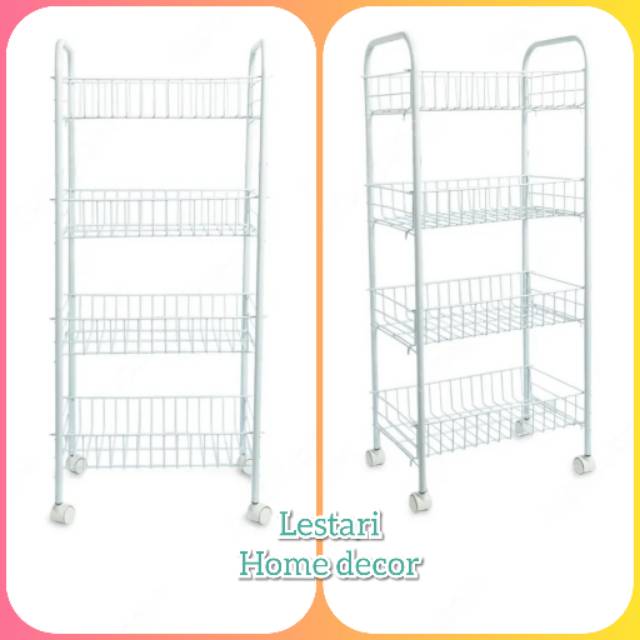 (Informa) Rak Susun 4 Minimalis dgn Roda, Rak serbaguna/Rak Dapur/Rak chiki,snack /rak 4tingkat
