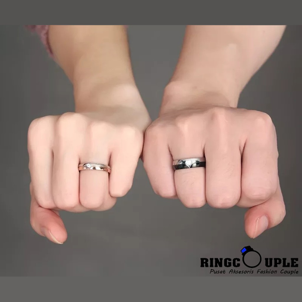 [JB029] Cincin Couple Titanium Original 100% Anti Pudar (GRATIS BOX)