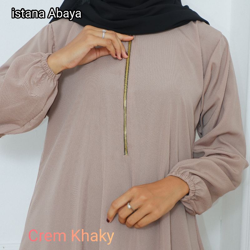 Cantik &amp; Minimalis bgt ka Abaya Polos Zipper Warna-warni Soft Cantik-Cantik, bahan Super bagus halus &amp; jatuh,Lebar Bawah Mayung