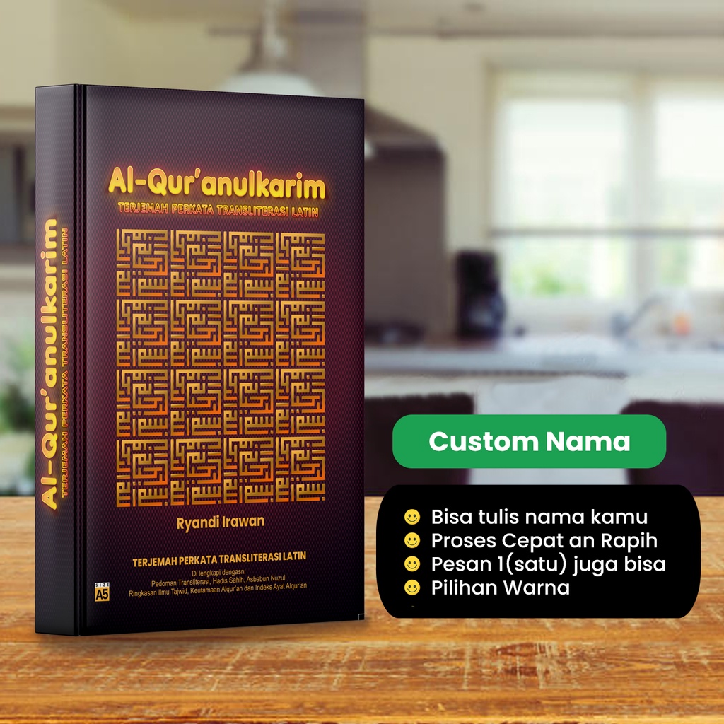 Kado Nikah & Wisuda | Quran Custom Nama A5 Terjemah Tajwid | Souvenir Hampers | Free Box Packaging