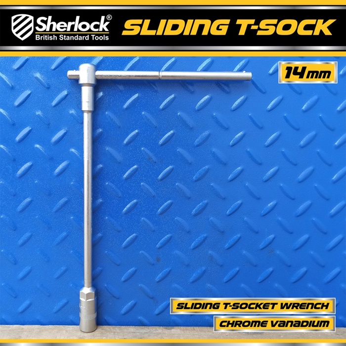 Kunci T - Type Socket 14 mm Sherlock Kunci Sok/Sock T (Gagang Slide/Geser)