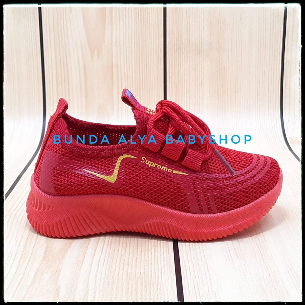 Sepatu Anak Laki Laki Import Usia 1 2 Tahun MERAH Lentur - Sepatu Anak Cowok Anti Licin 22 - 24