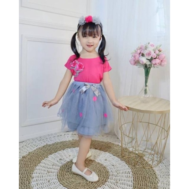 Setelan tutu polka anak