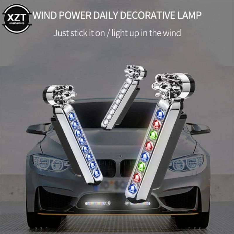 Lampu mobil tenaga angin led 8 warna color lights