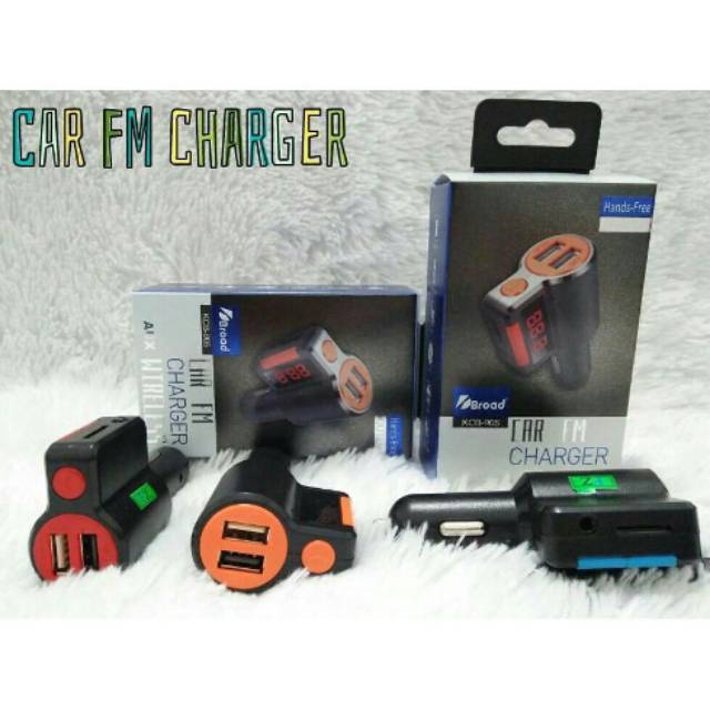 Charger Mobil 2 Saver Car FM Charger AUX Wireless KCB 905 Car Charger