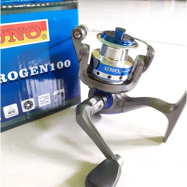 REEL SPINING UDANG UNO100 HIDROGEN  MINI BERING6 SPOL BESI COCOK BUAT UDANG GALAH