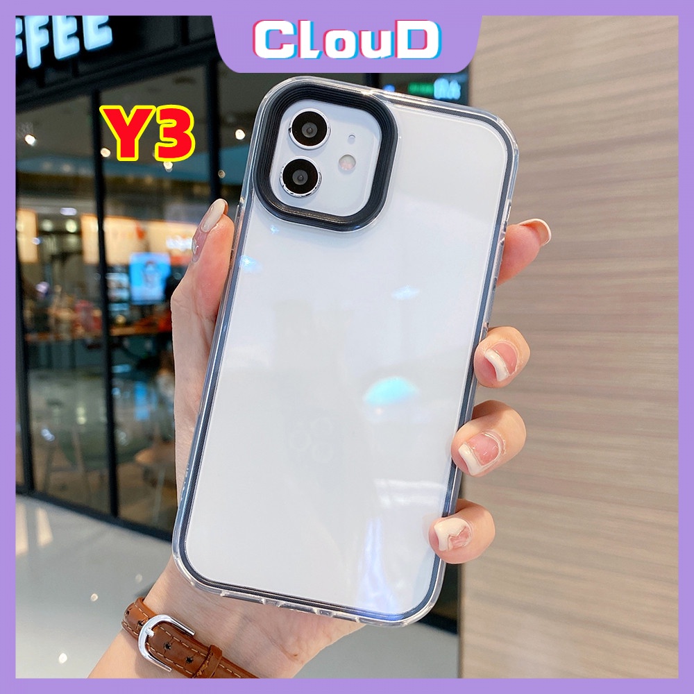 Soft Case Silikon Transparan 3 in 1 Warna Permen Untuk iPhone XR XS Max X SE 2020 11 12 13 Pro Max 7 8 Plus 7 8