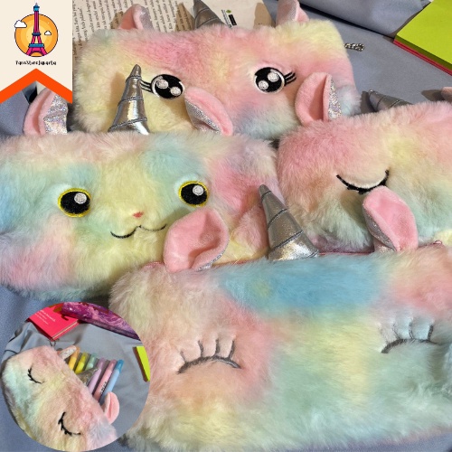 

Kotak Pensil Bulu Muka Mata Unicorn Rainbow Pencil Case Pastel Fur Warna Rainbow Bulu Halus Pom Pom Fancy Lucu Kekinian Perlengkapan Sekolah Kado Ulang Tahun Ready Grosir
