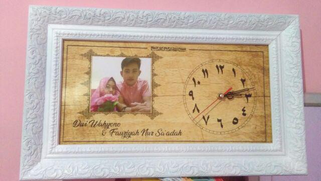 Hiasan Jam Dinding Shabby Chic Biru Tosca Untuk Kado Ulang Tahun Frame Ukir Uk 20x40