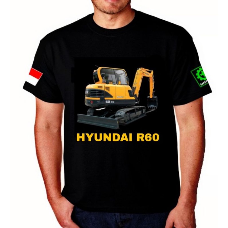 Kaos Hyundai R60 excavator/Kaos sablon DTF/kaos distro alat berat